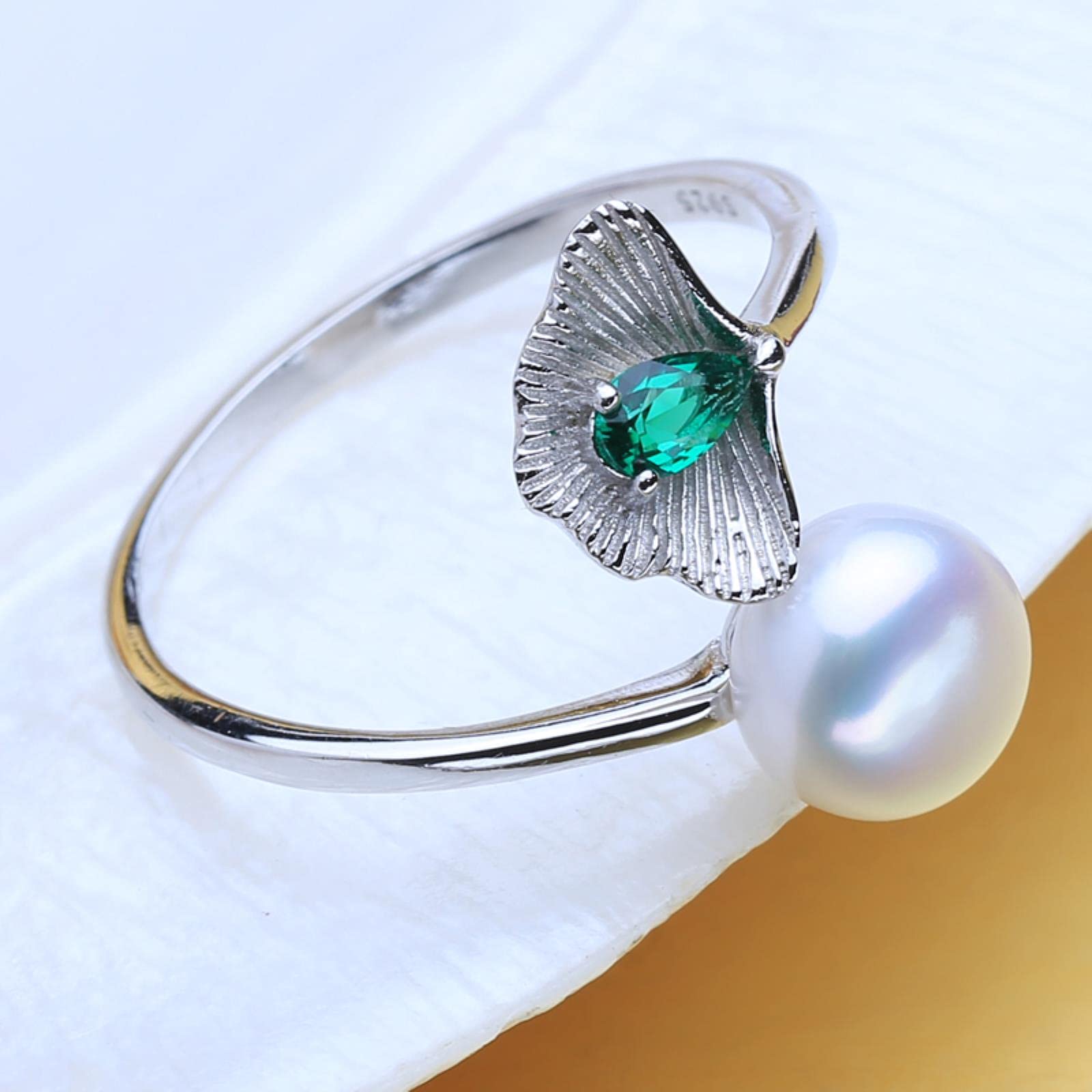 925 Sterling Silber Smaragd Perle Schmuck Sets Natürliche Ohrstecker Böhmische Anhänger Halskette Frauen Grüne Steine ​​ring