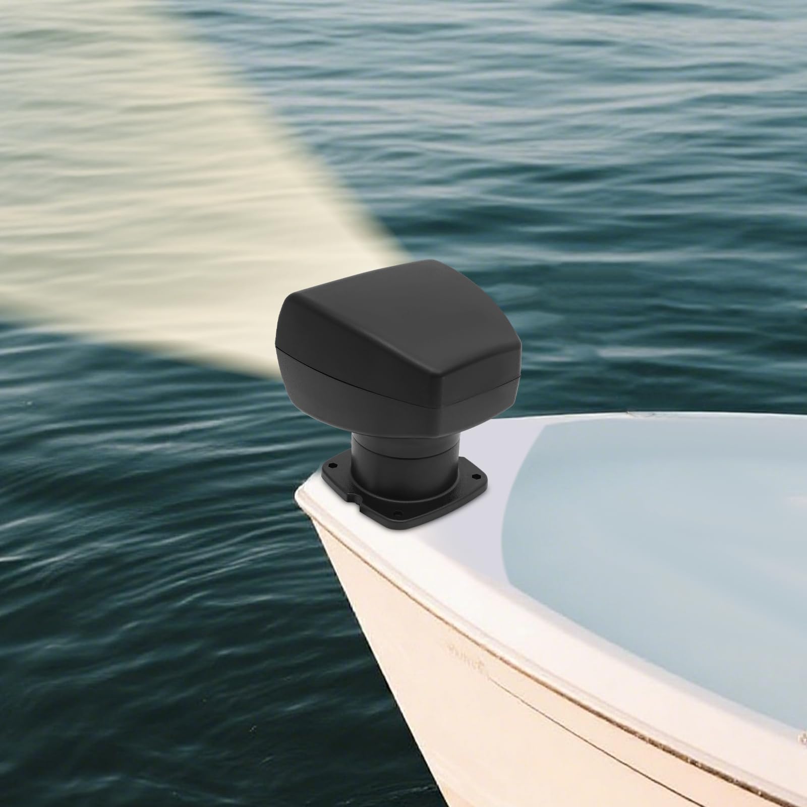 12V 100W Boot Suchscheinwerfer, 2500 Lumen 3200K Halogen Boot-Fernbedienungsscheinwerfer, LKW Auto Marine Scheinwerfer, Suchscheinwerfer mit 360 Grad Rotation für Yacht, Küstenwache (Schwarz)