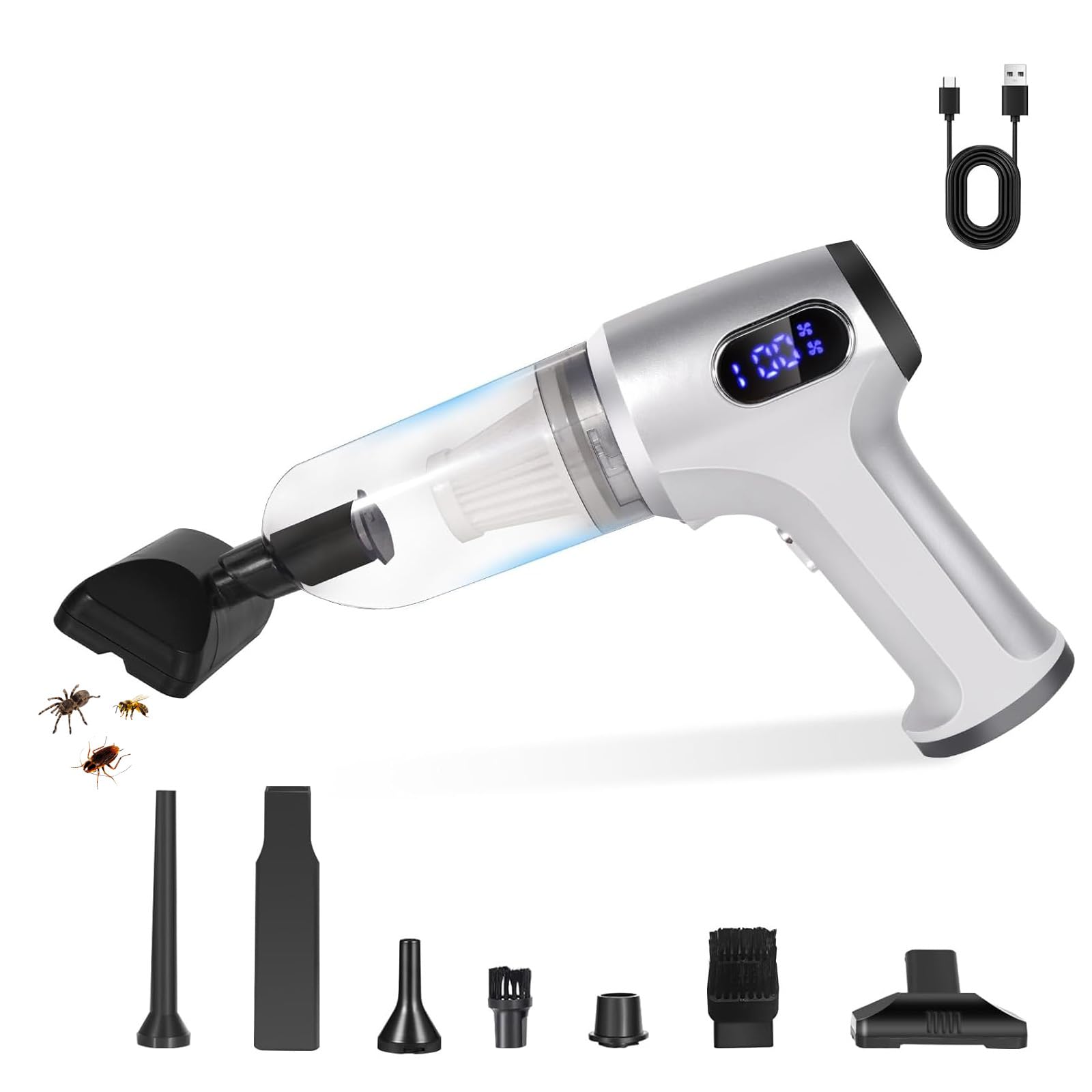 Handheld Cordless Vacuum Cleaner and Bug Spider Catcher for Car, Home