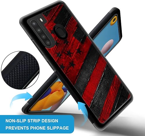 Miniatura 3 de Funda compatible con Samsung Galaxy A21, diseño de patrón de parachoques trasero, esquinas reforzadas antiarañazos, caver de TPU suave, fundas para