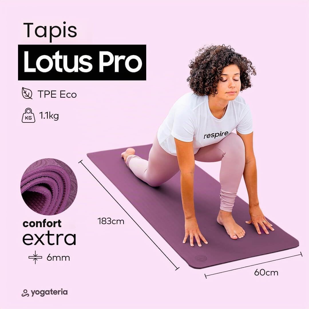 Bodhi Tapis de Yoga “Lotus Pro II” 183 x 60 cm, 6 mm - Surface Tendre et adhérente en Mousse TPE Non-polluante et 100% Recyclable