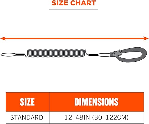 Miniatura 6 de Cordón en espiral con extremo de hebilla, diseño sin enganches, se fija fácilmente a cascos, herramientas o pequeños objetos de valor, capacidad de
