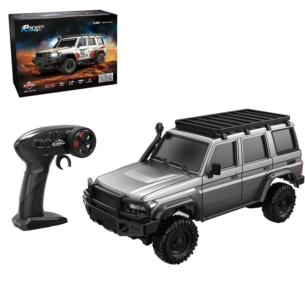 RCXTechPro 1/43 Mini RC Climbing Car 4WD Off Road Truck with APP Control 2.4GHz Remote, Full Proportional Monster Truck Drift Car with LED Lights and Adjustable Speed for Adults