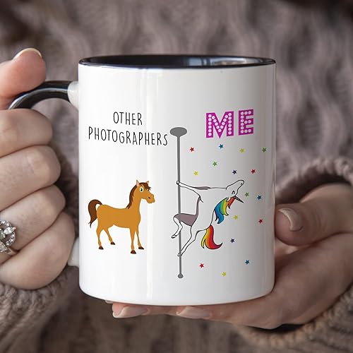 Miniatura 3 de YouNique Designs Taza para fotógrafos, 11 onzas, color blanco, taza de unicornio, regalos de fotografía para fotógrafos, regalos para amantes de la