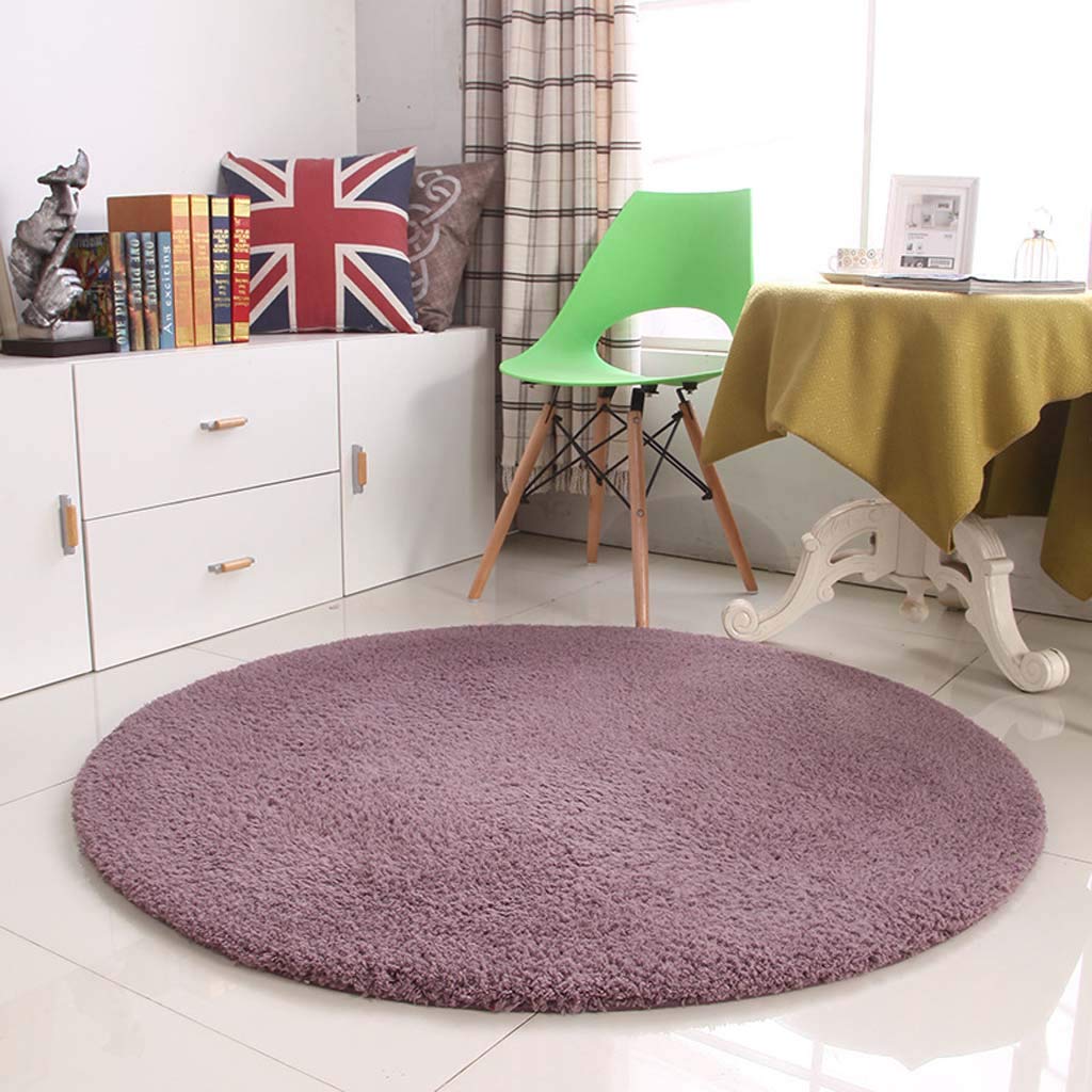 Tapis rond en peau d'agneau de sol premium pour salon élégant