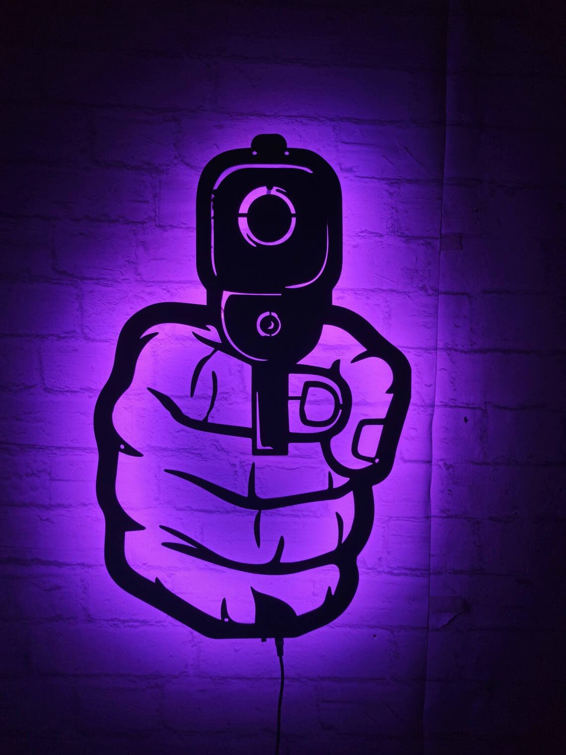 SHAYONA Gun Model Weapon Lighted-up WallArt with RGB Color Changing Led, Wall Decor, Home Decor, Birthday Gift, Personalized Gifts, Gift, 1