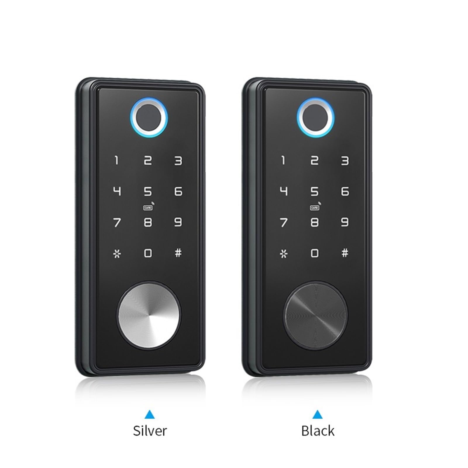 Maniglia della porta intelligente, Serratura for impronte digitali Smart Home Cerradura Inteligente Wifi Serratura elettronica con catenaccio biometrico(Silver)