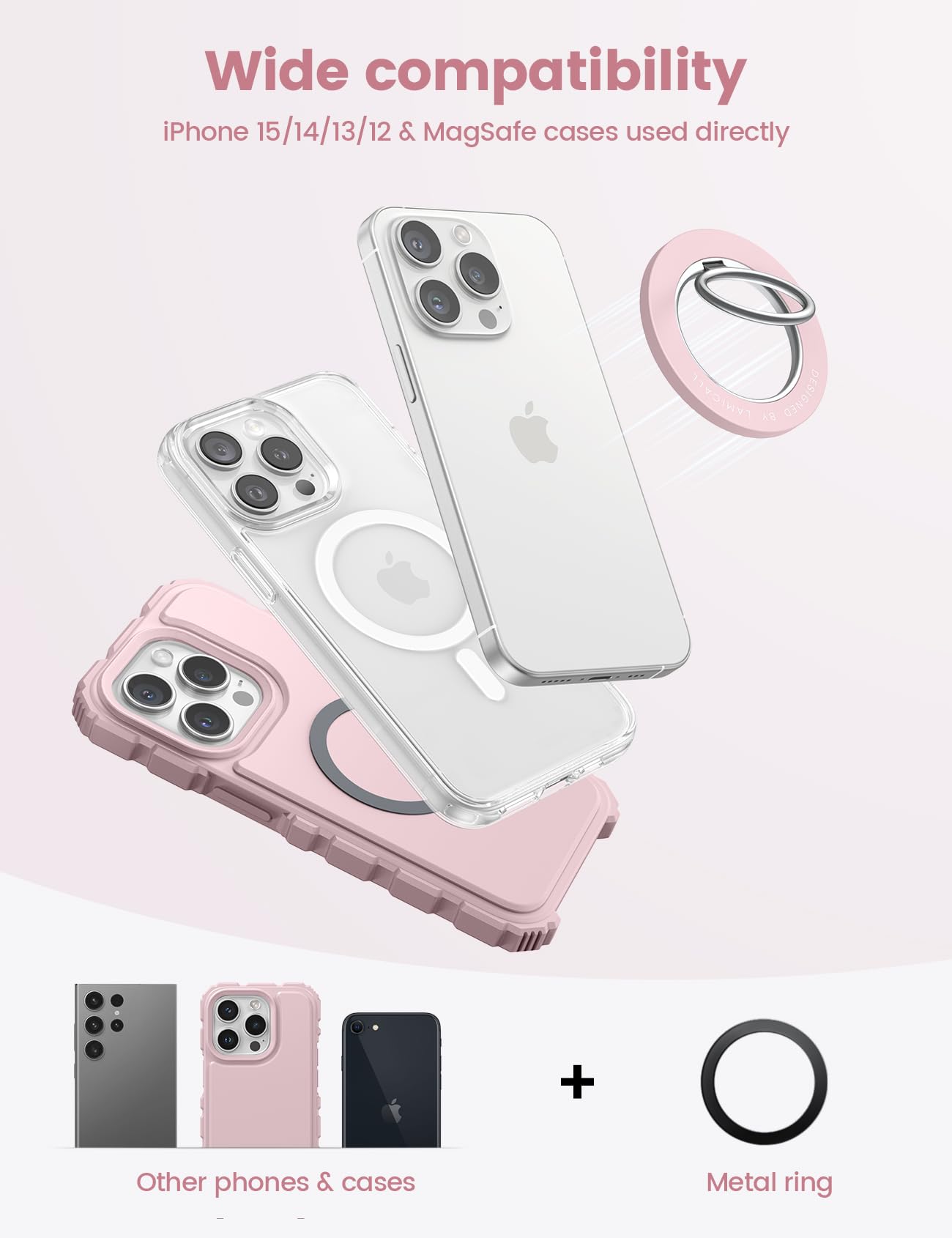 Anello Magnetico Per Cellulare Con Supporto - Rotazione 360°, Compatibile Con MagSafe IPhone E Android, Grafite - Foto 4