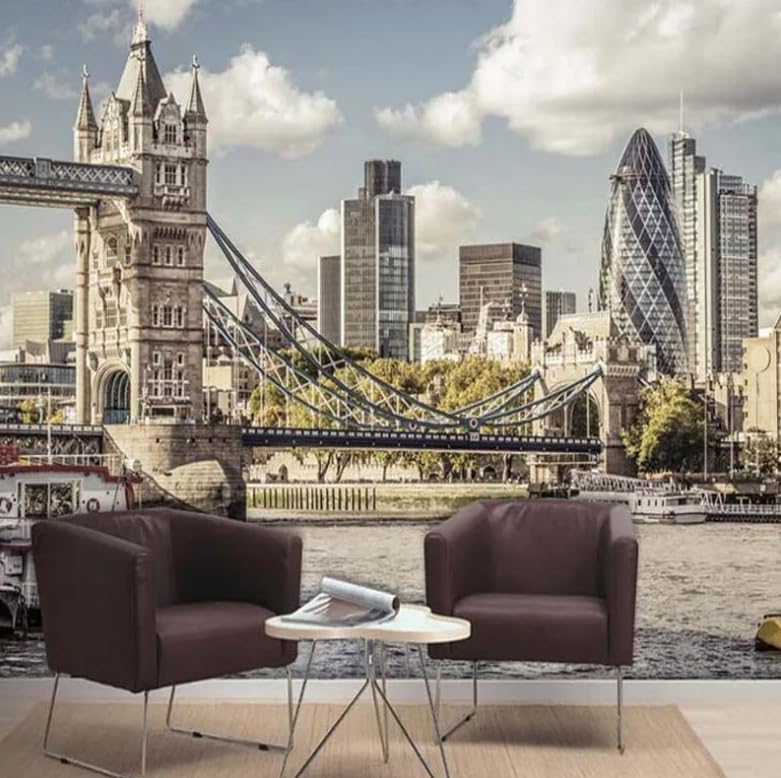 Papier peint London Bridge mural 3D pour salon et chambre 300x210 cm