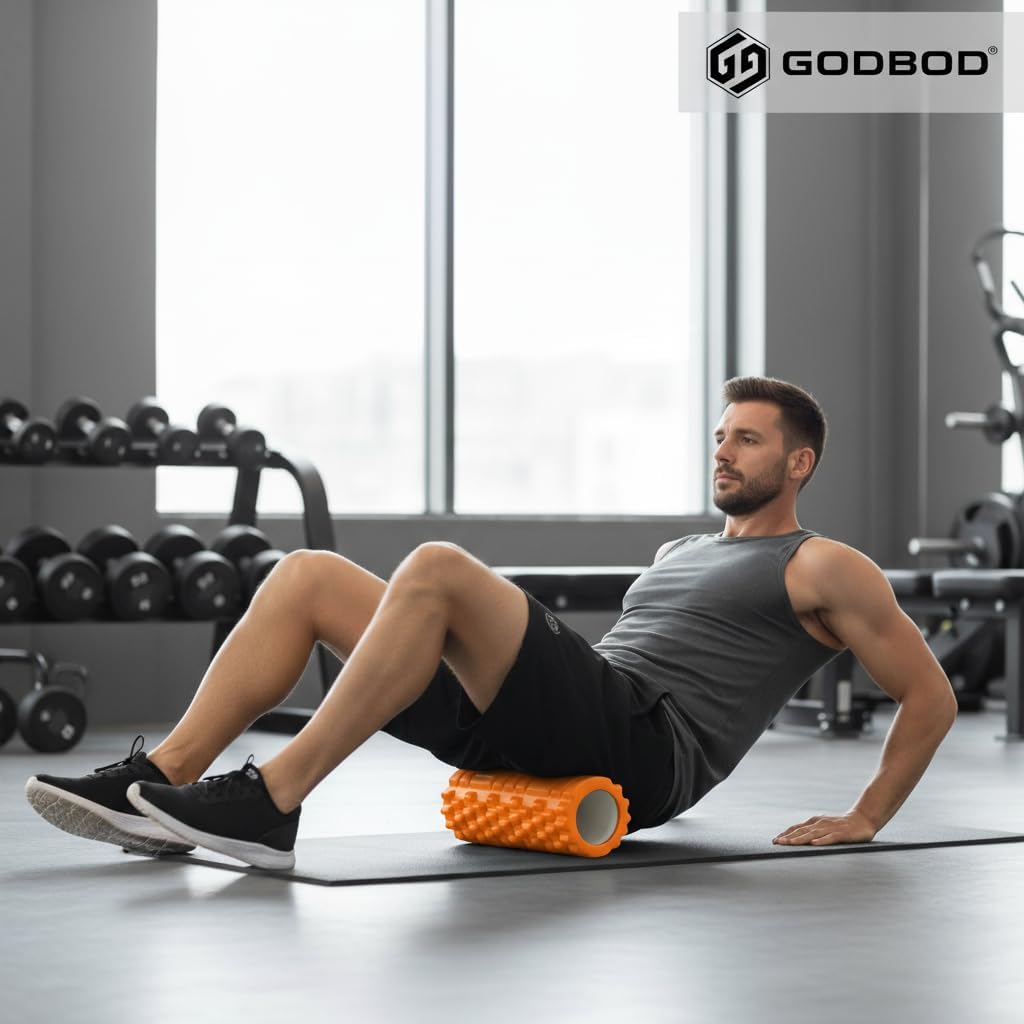 Strong Foam Roller - Deep Tissue Medium Density Muscle Massager with Myofascial Trigger Point Release, Back Massage Roller for Soreness and Mobility 13 x 5.5 Inch