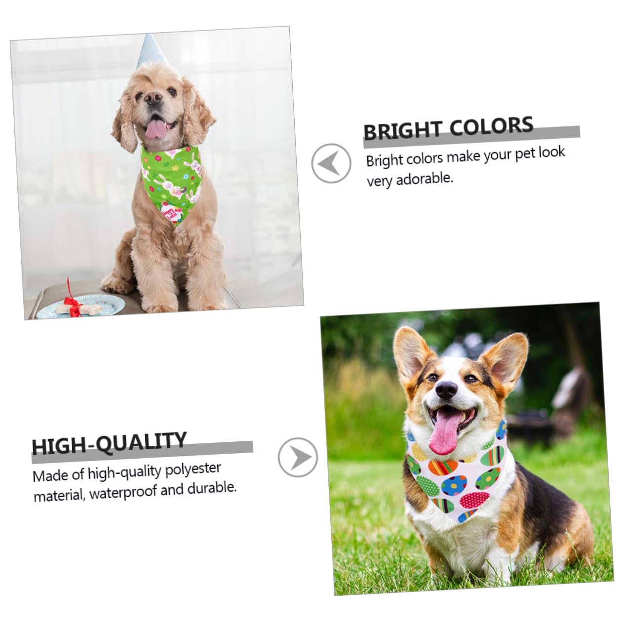 BESPORTBLE 15piezas Bufandas De Pascua para Mascotas Diseño De Caricatura Bandanas Lavables para Perros y Gatos Accesorios Coloridos para Celebrar La Fiesta