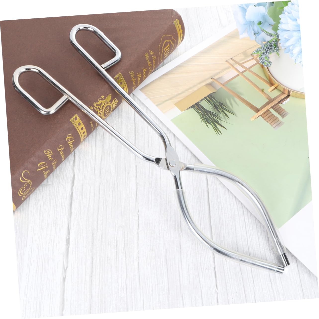 VILLFUL Flask Holder Crucible Lifting Tongs Tool Stand Flask Tongs Laboratory Accessories Melting Crucible Tongs Crucible Clamp Laboratory Experiment Heavy Duty Brackets Mini Pliers Silver