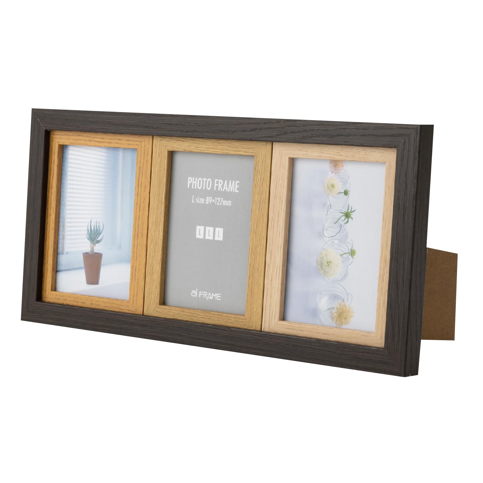Amazon.co.jp: イワタ 額縁 多面フレーム 3面 ダークブラウン TM-101-3