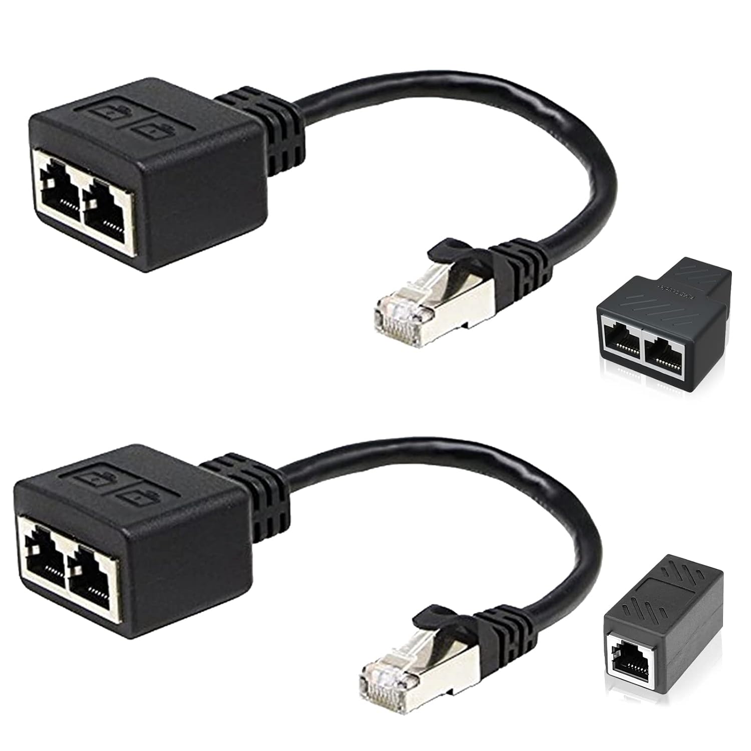 Répartiteur Rj45 2 Pieces Multiprise Doubleur Répartiteur 1