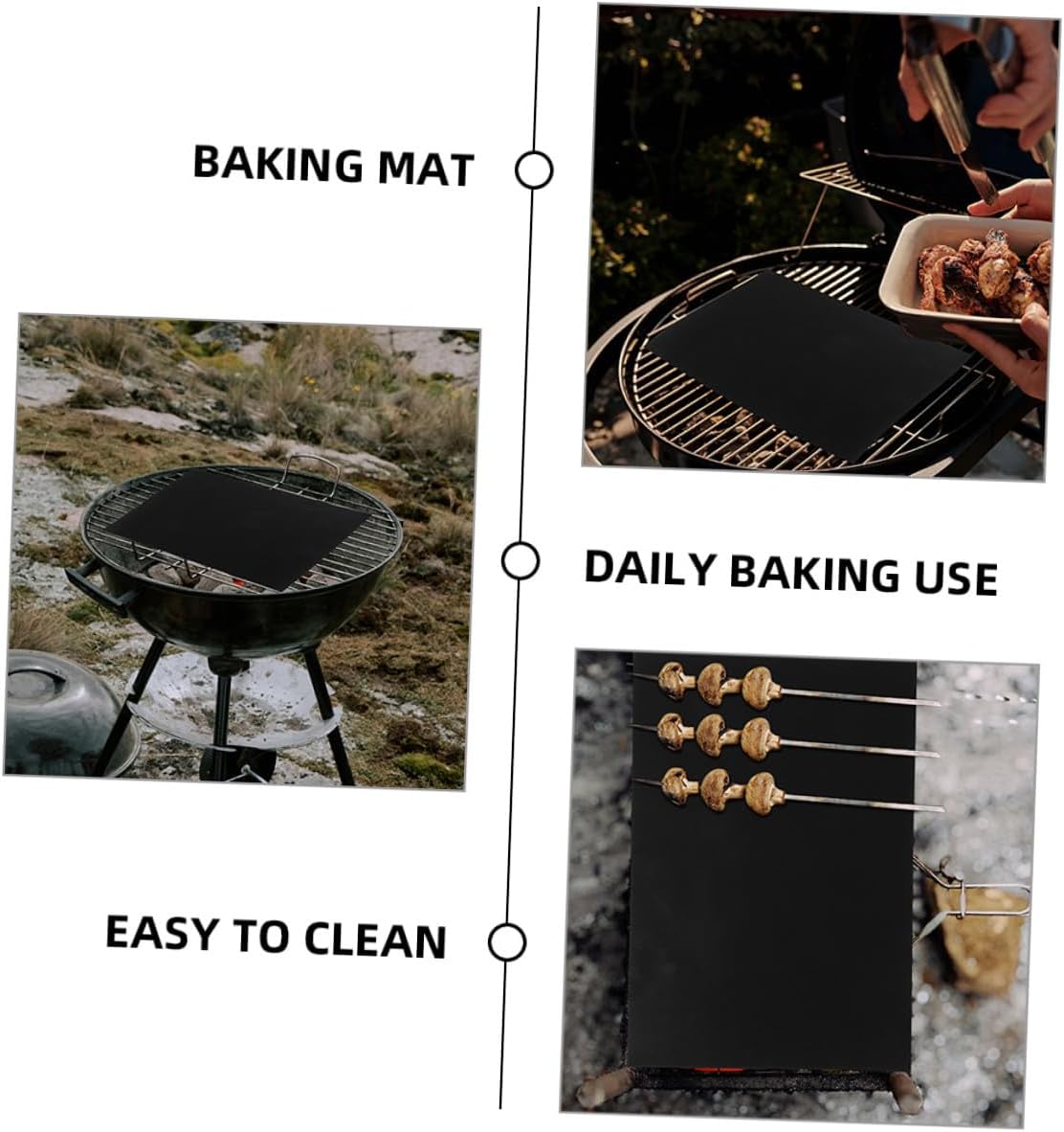 3pcs Nonstick Baking Mats for Oven 58x41cm Heat-resistant Bbq Grill Liner Food-grade Baking Sheets for Bread Cookies Pastry