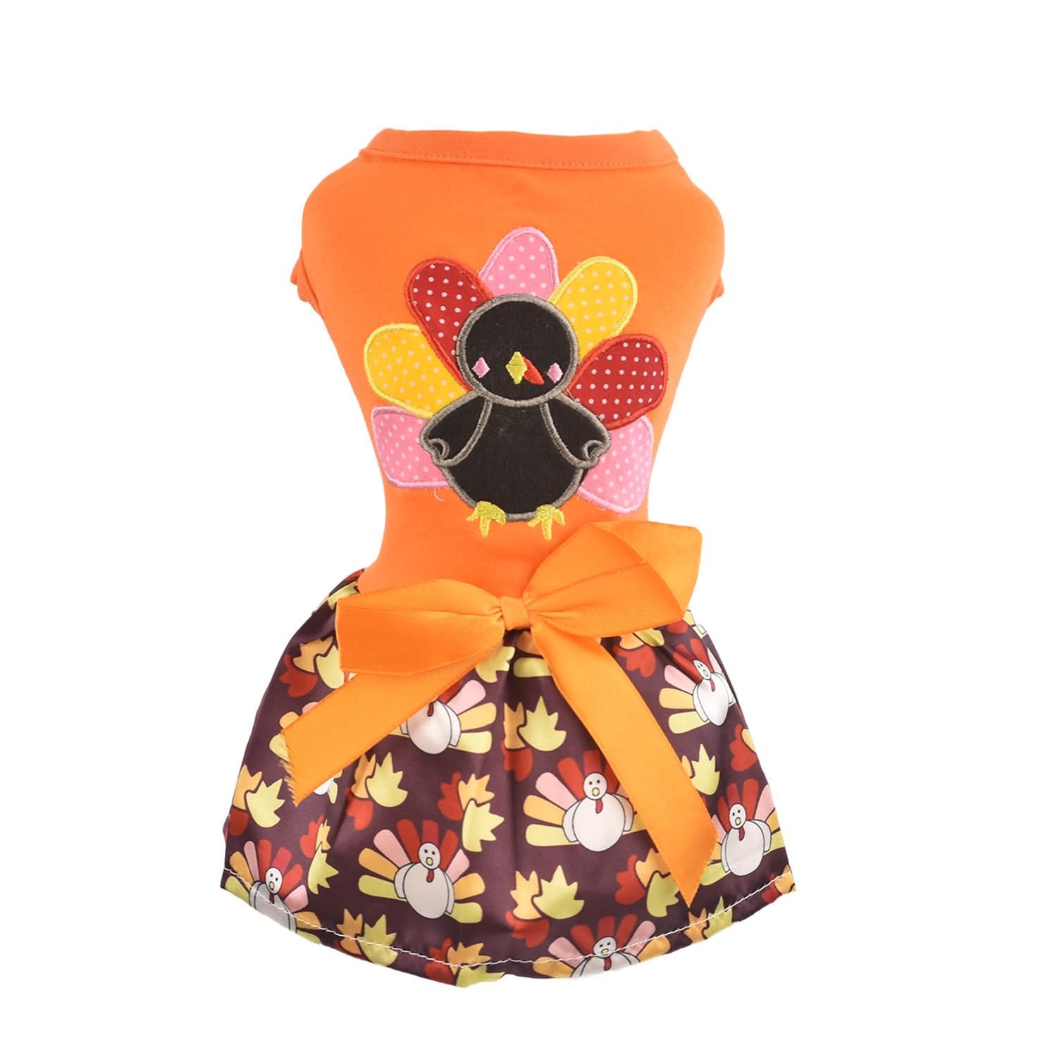 MuYaoPet Thanksgiving Turkey Dog Tutu Dress Skirt,Cat Pet Thanksgiving Costume Outfits,Dog Clothes for Small Dogs Girl (Turkey, Small(Bust 13.7inch Pet 3-5LBS))