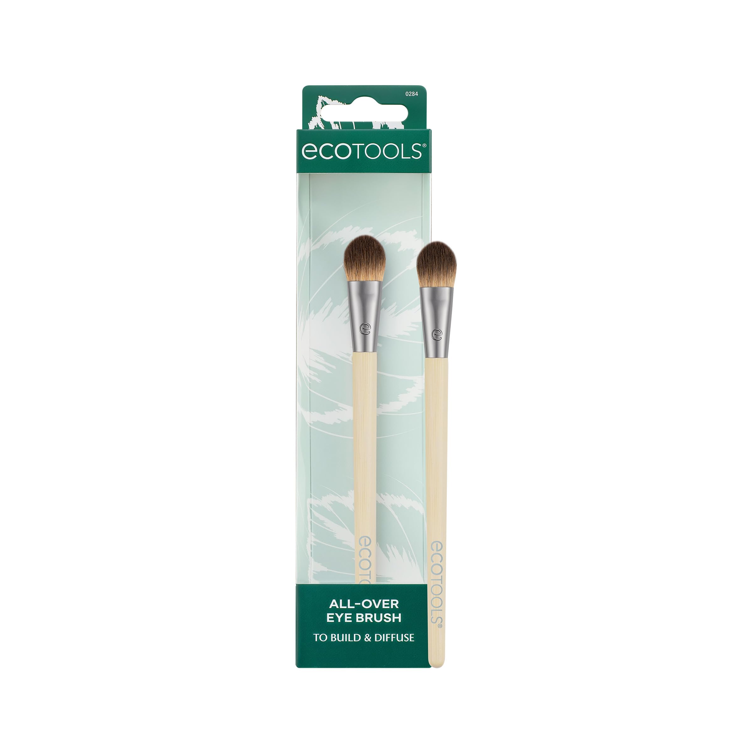 EcoTools All Over Eye Brush, Fluffy Eyeshadow Brush for Blending Lid & Crease Color, Soft Synthetic Bristles for Everyday Eye Makeup, Sustainable, Vegan & Cruelty-Free, 1 Count