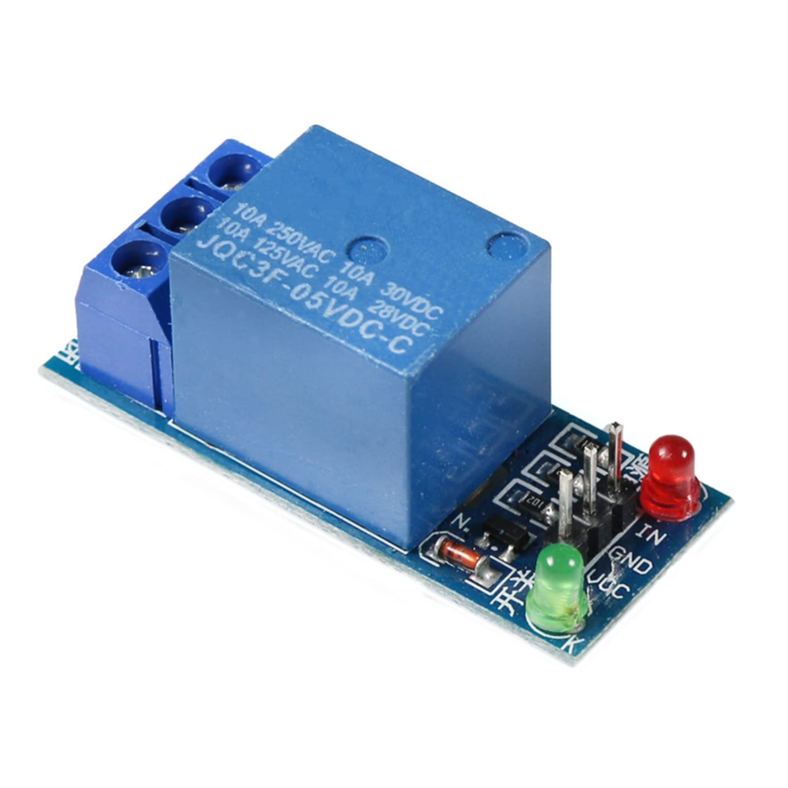 VDOQTLJT 10PCS 1-Way 5V Low-Level Trigger Without optocoupler Isolation Relay Module MCU Expansion Board Development