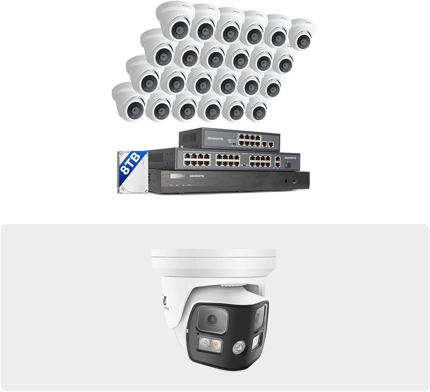 ONWOTE 32 Channel 12MP NVR Security Camera System (25) Wired PoE IP Cameras