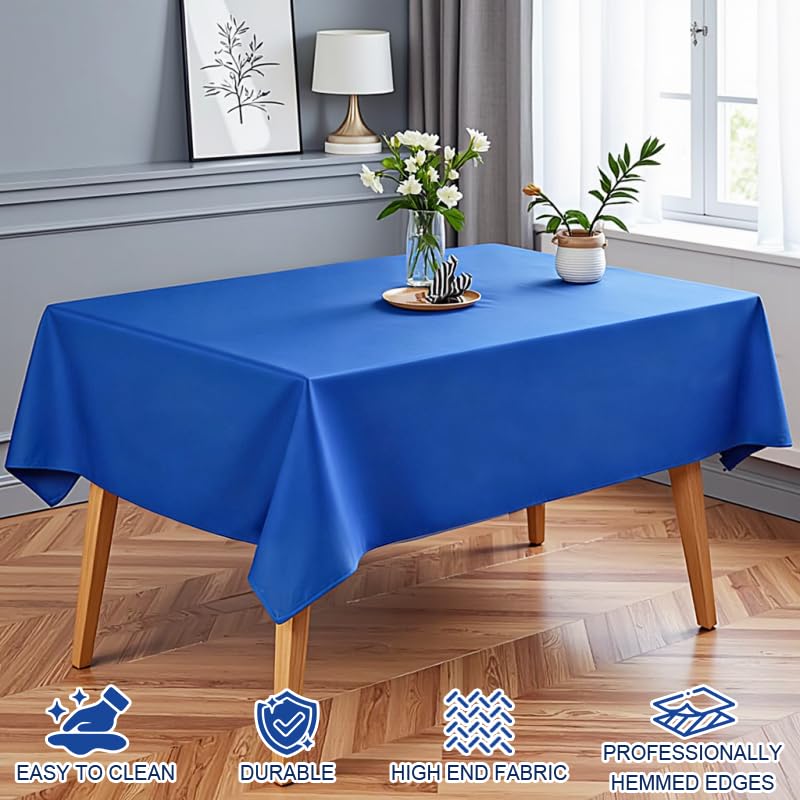 Vnituasr 6 Packungen Blau Rechteckige Tischdecke, 153 x 260 cm Polyester Tischdecke – Ansicht 4