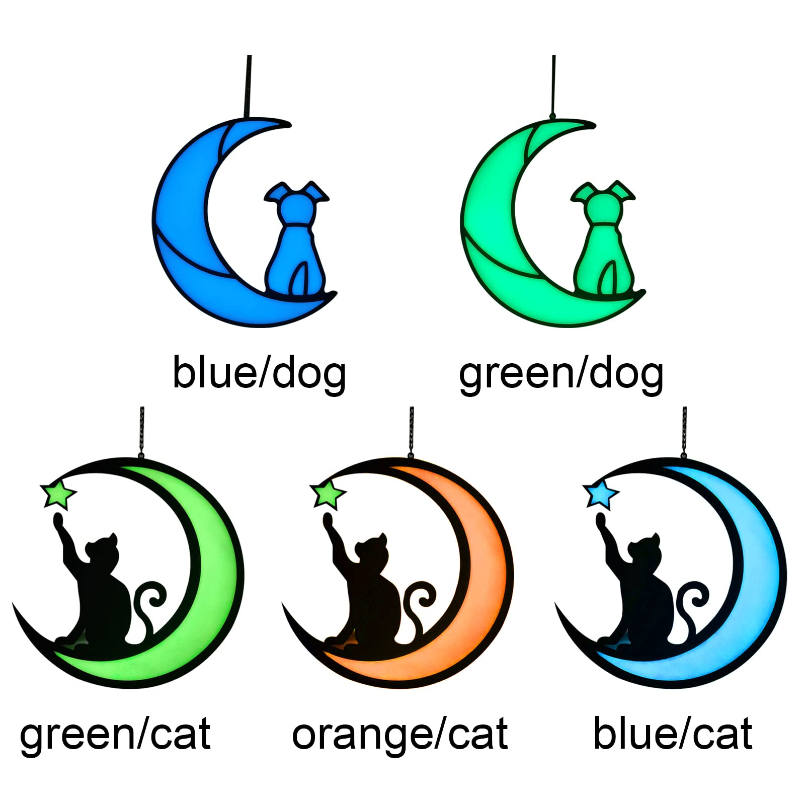 Attrape-soleil En Acrylique Avec Chat Galaxie, Lune Et étoile En Faux