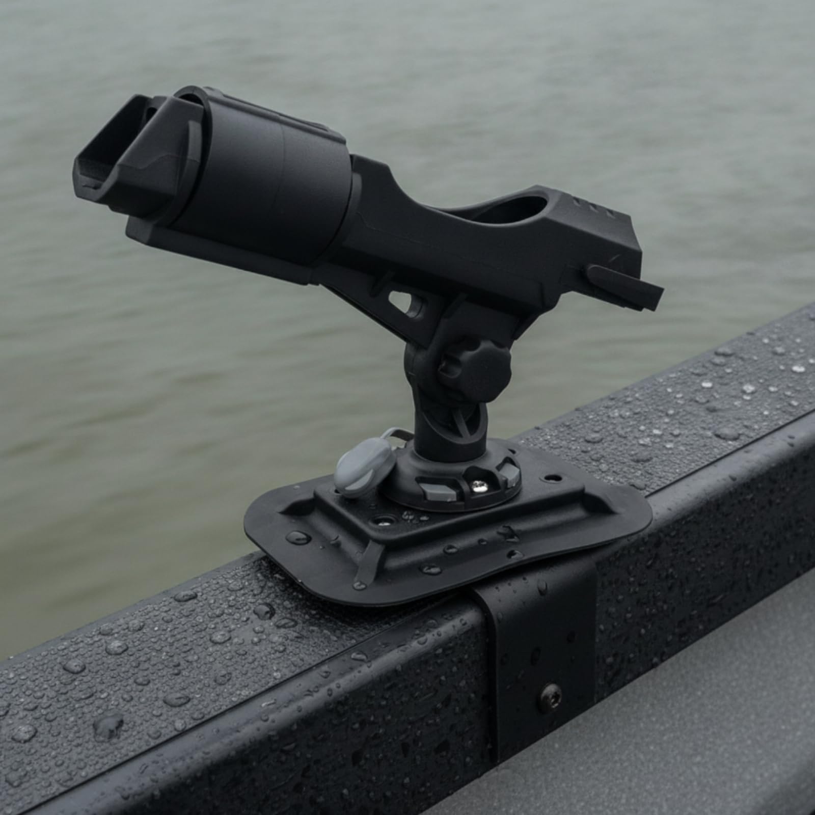 Jiuvaso Portacanna da Pesca Supporto Canna da Barca con Angolo Regolabile Staffa Portacanne a Cradle Lungo Piastra con Fori di Fissaggio Plastica Durevole Adatto a Pesca in Mare Kayak Barca Banchina