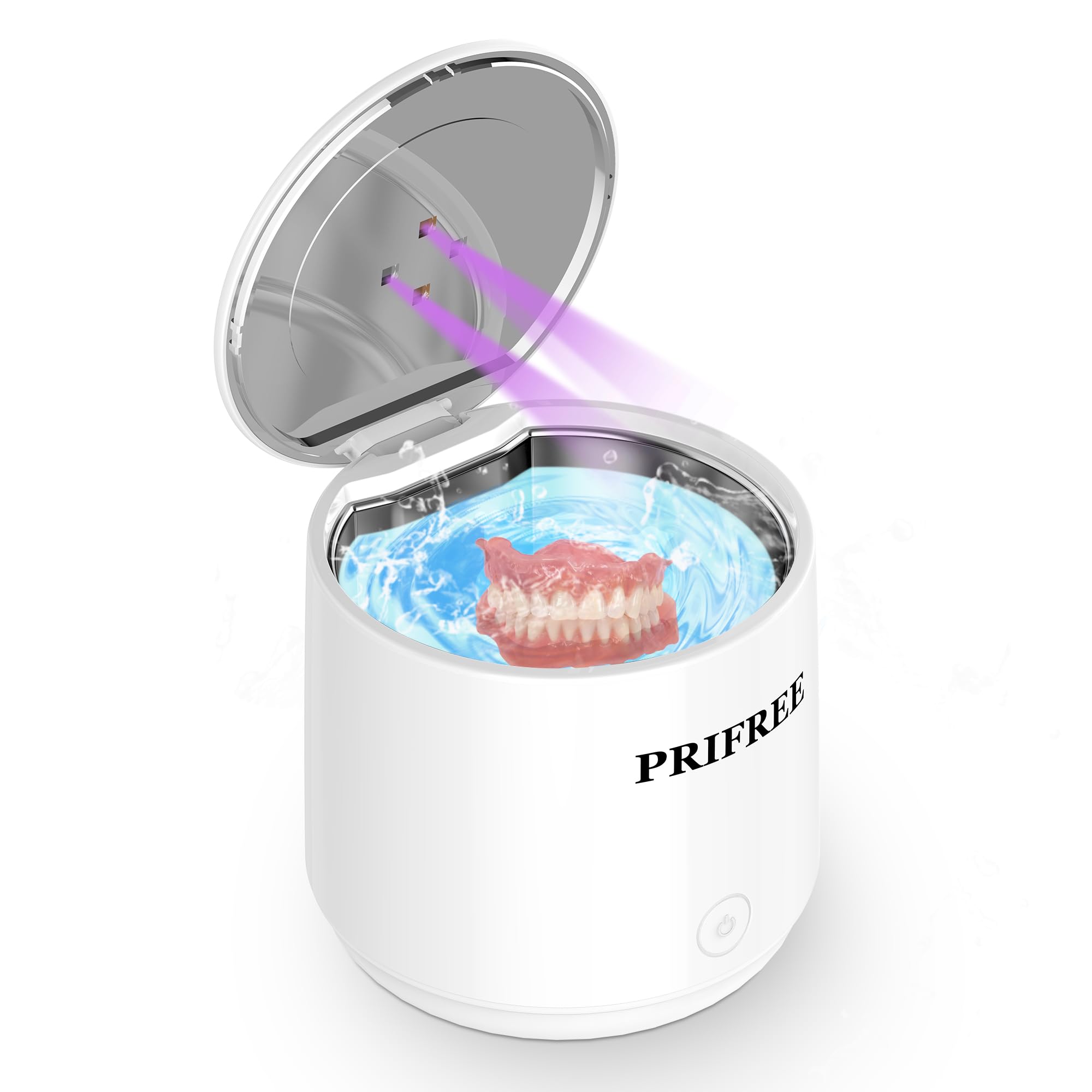 Ultrasonic Cleaner for Dentures, Retainer, Aligner, Mouth Guard, Braces, Jewelry, Whitening Trays, Toothbrush Head, 45kHz Portable Ultrasonic Retainer Cleaner, For Home and Travel