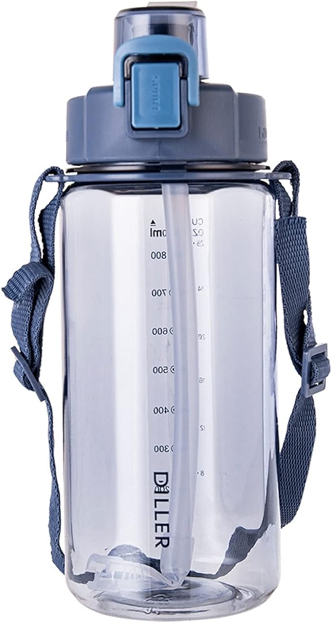 超大容量 水筒 00ml ストロー付き クリアボトル 2リットル 目盛り Haz Ir