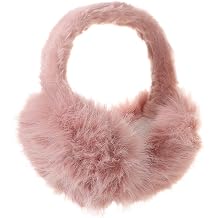 GOKTOW Womens Winter Fuzzy Earmuffs - Foldable Soft Faux Fur Ear Warmers,Cute Ear Covers for Skiing Skating Hiking