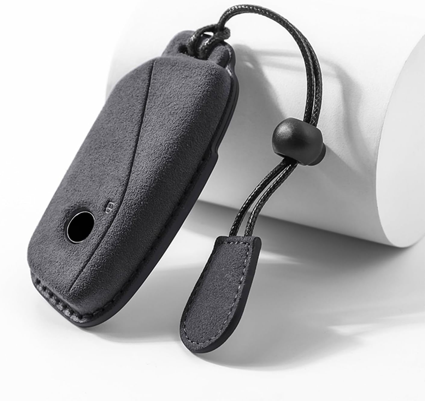 for BMW Key Fob Cover Suede Leather with Keychain Compatible with BMW 2023 2024 New 5/7 Series 740i 760i X1 X5 X6 X7 XM IX IX3 I5 I7 etc Smart Remote