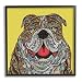 Stupell Industries Smiling Bulldog Bold Creative Mandala Patterns Shapes Framed Wall Art, Design By Valentina Harper, 17 x 17, Black Framed