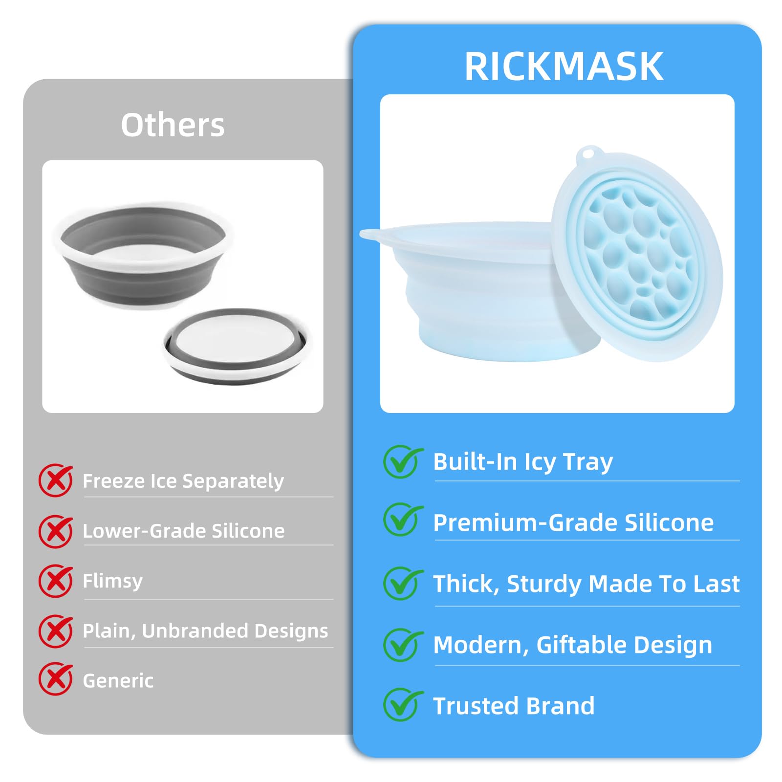 Face Ice Bath Bowl, Silicone Ice Facial Folding Washbasin, Foldable Ice Bath Artifact, Portable Washing Basin, Face Ice Bath Water Chiller for Soothe Skin, Reduce Puffiness, Pore Shrinking