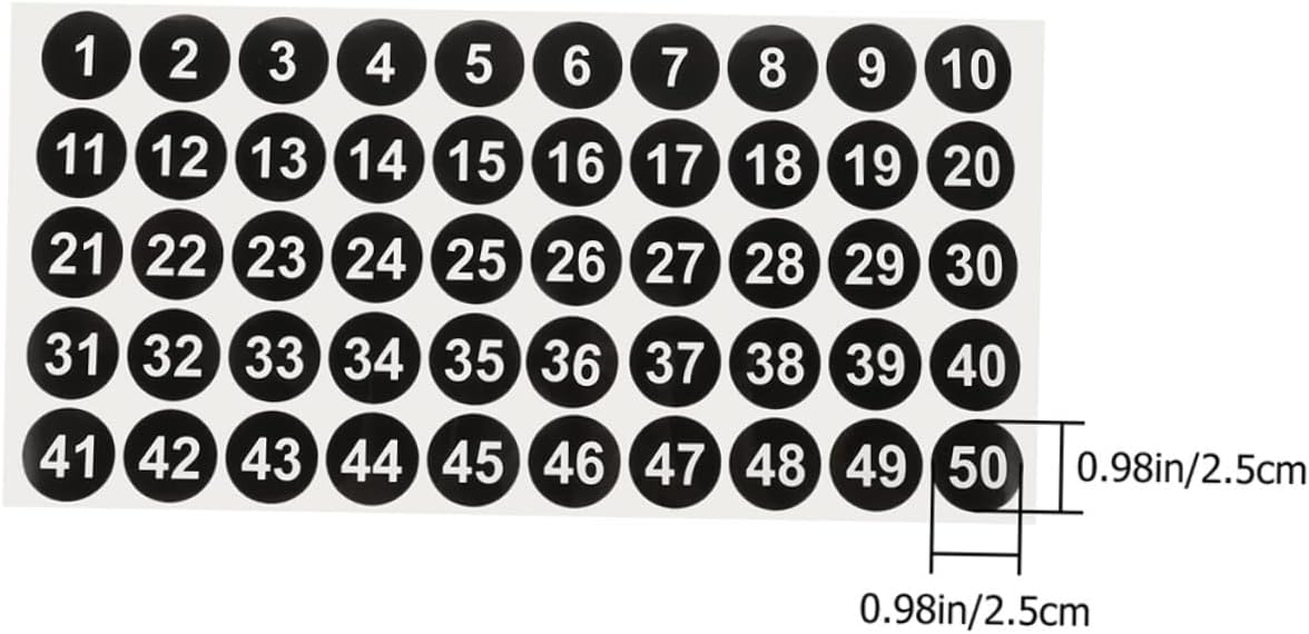 20Sheets Stickers Self Adhesive Labels for Classroom Organization and Inventory Management Easy to Use Number Decals Detachable and Residue