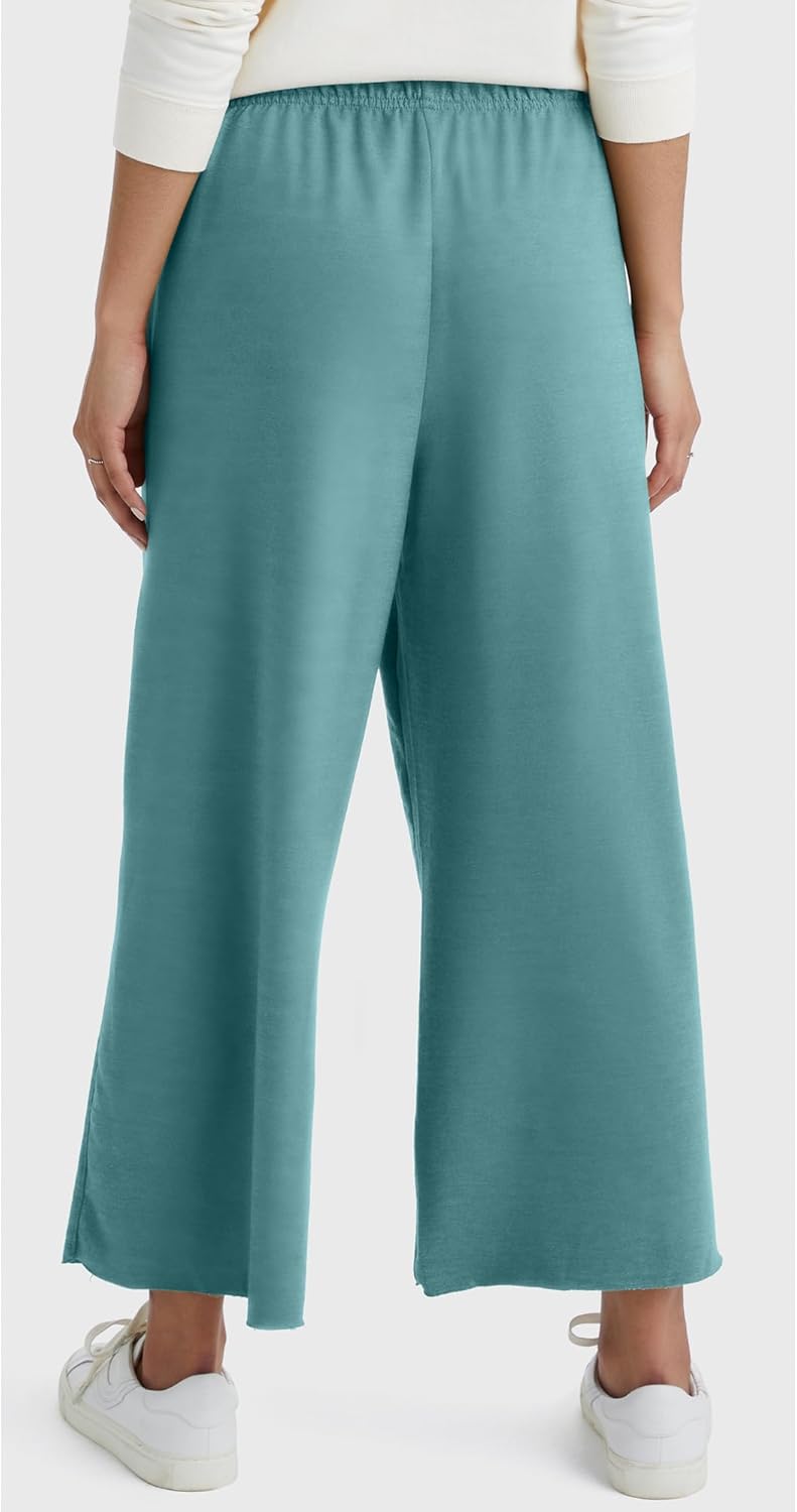 Hanes womens Originals Wide Leg Crop Pants - Image 2