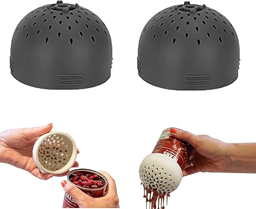 Homezo - Colador de latas de silicona, colador de latas para productos enlatados, mini colador de latas, pequeños coladores y coladores, utensilios