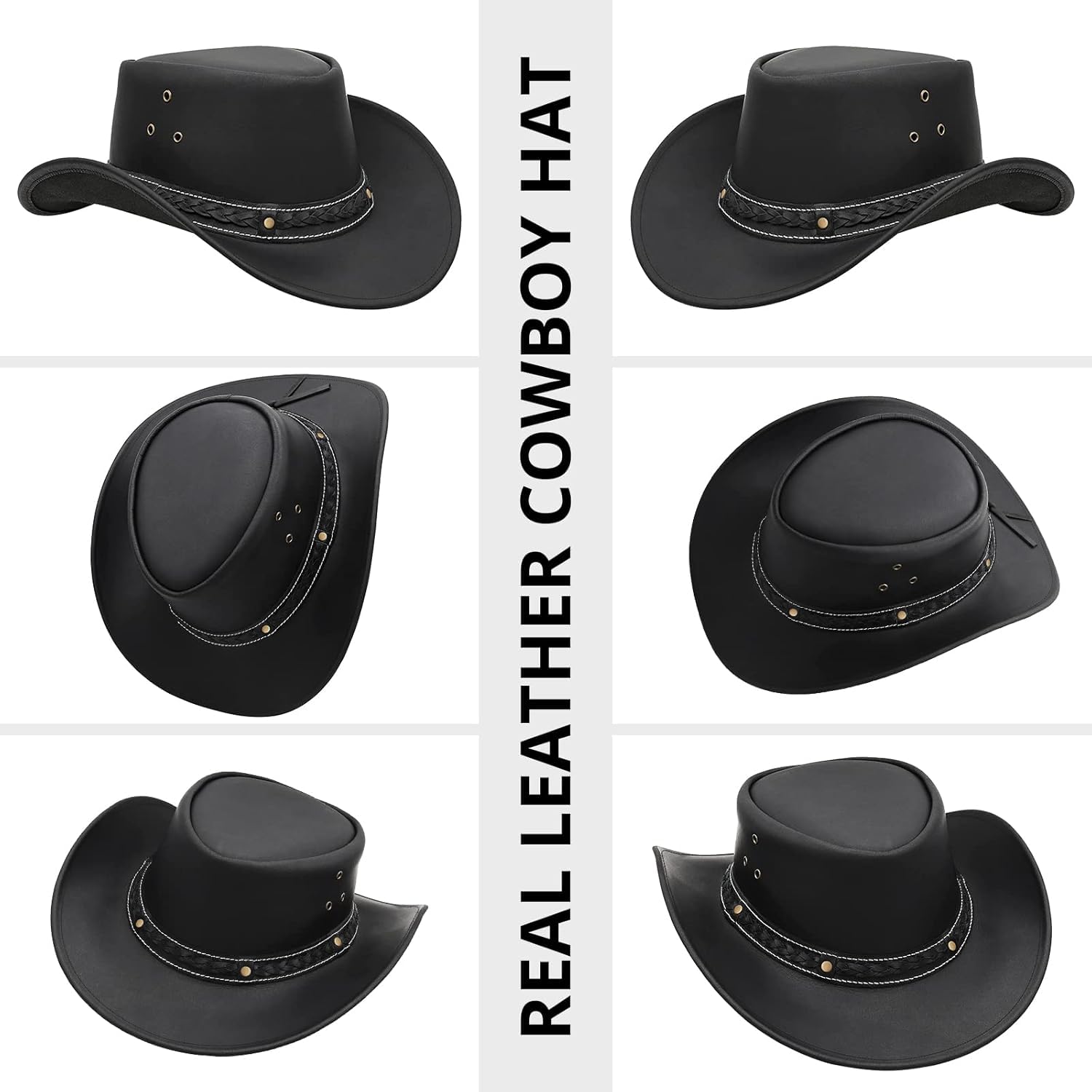 BRANDSLOCK Cowboy Hat for Men Women Lightweight Handcrafted Western Shapeable Wide Brim Durable Hat
