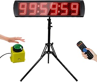 YZ Countdown Timer für Wettbewerbe, 5 Zoll Gym Timer mit Stativ, Stoppuhr Sport mit Fernbedienung, 6 Stelliges Digitales Led Display Digital Uhr, Stoppuhr Digital für Home Gym Garage
