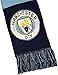 Icon Sports Officially Compatible with Manchester City Soccer Supporter Scarf – Classic Sky Blue & Navy Stripe Knit Fan Scarf