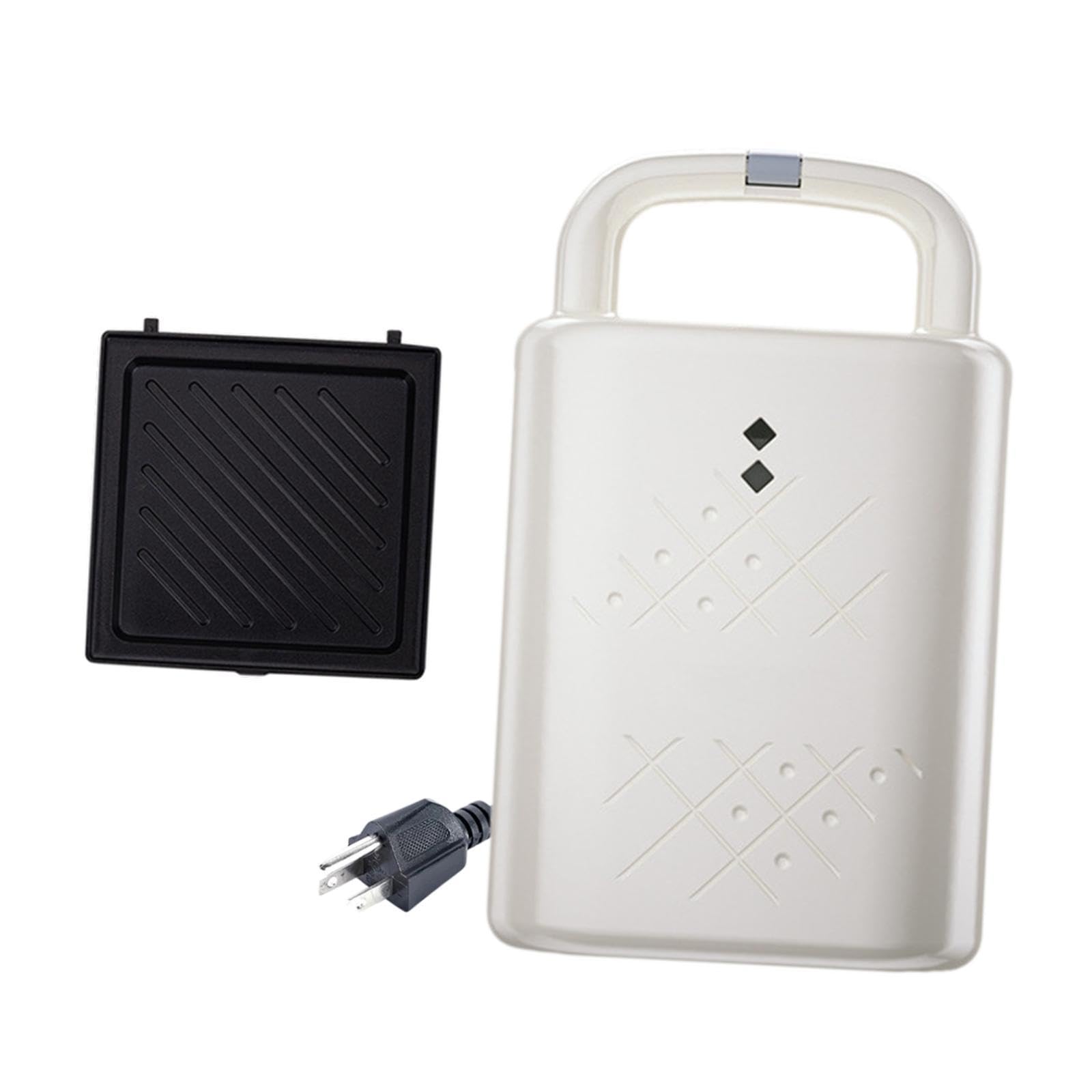 Electric Waffle Maker with Single Plate Mini for Apartm | Electric Waffle Maker with Single Plate Mini for Apartments Dorm Rooms Hotel White Stainless Steel-image-7