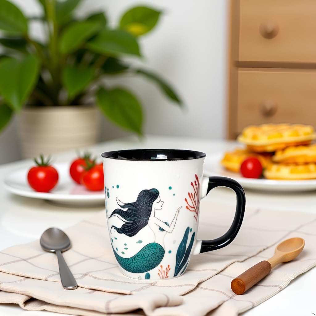 Color Changing Mermaid Coffee Mug 16oz - Ceramic Coffee Mug, Funny Ceramic Tea Cups for Home or Office, Mermaid Gifts for Mothers Day Christmas - Image 6