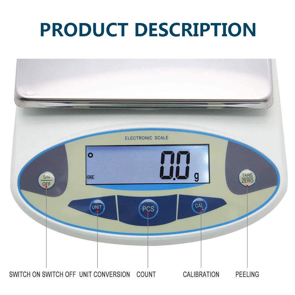 Bilancia Digitale .01 Grammi di Precisione da Cucina, Bilancia di Precisione da Laboratorio, Bilancia Scientifica, Bilancia Analitica di Precisione da 0,01 G, Bilancia Ele,3000g/0.01g