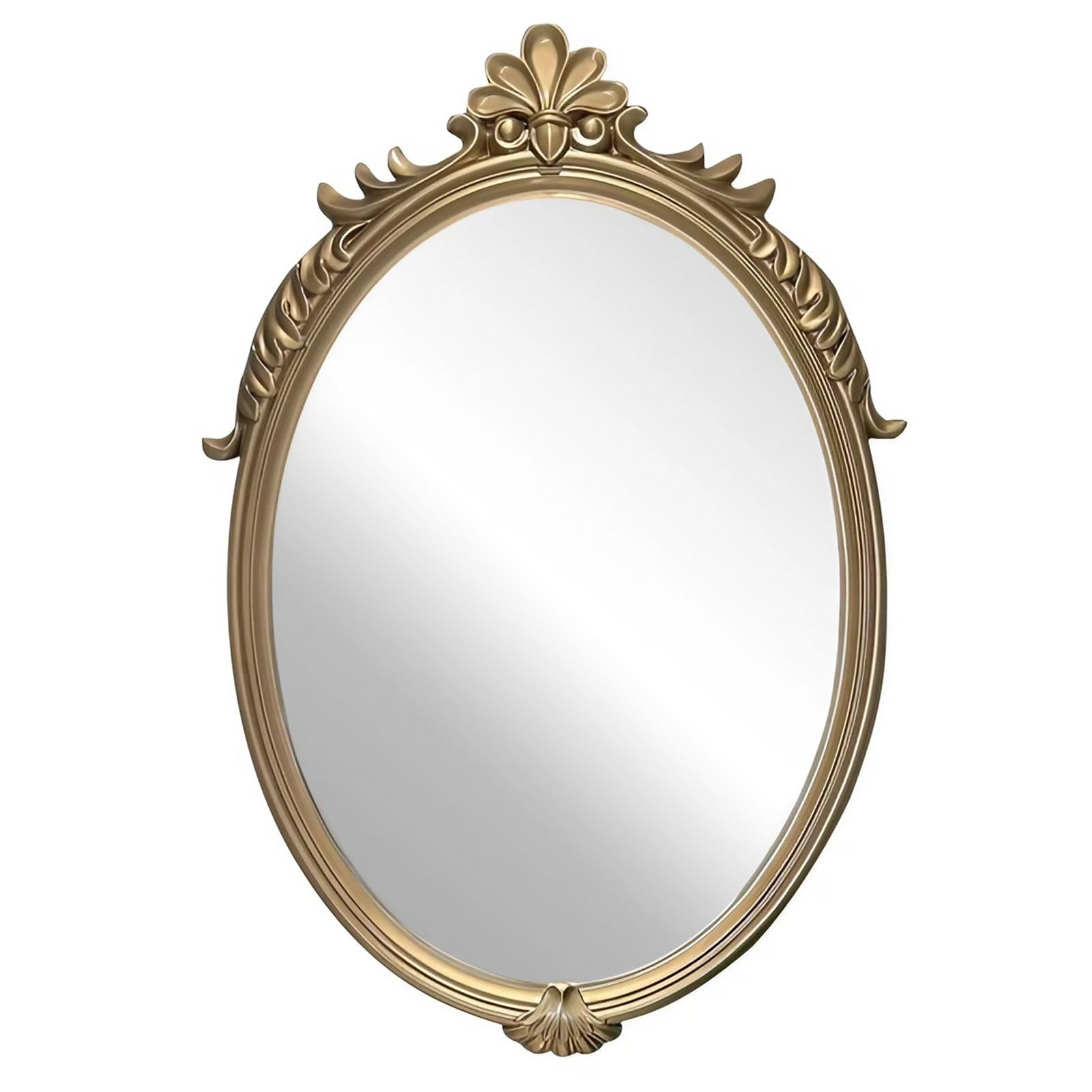 FGXHHS Oval Wall Mirror Vintage Decorative, Antique Gold Baroque for Bedroom Living Room Dressing Table Bathroom Home Decor(50x70cm(20x28inch))