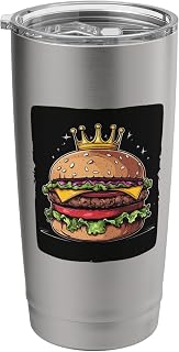 Delicious Burger Kingdom with Funny Crown Costume Stainless Steel Insulated Tumbler