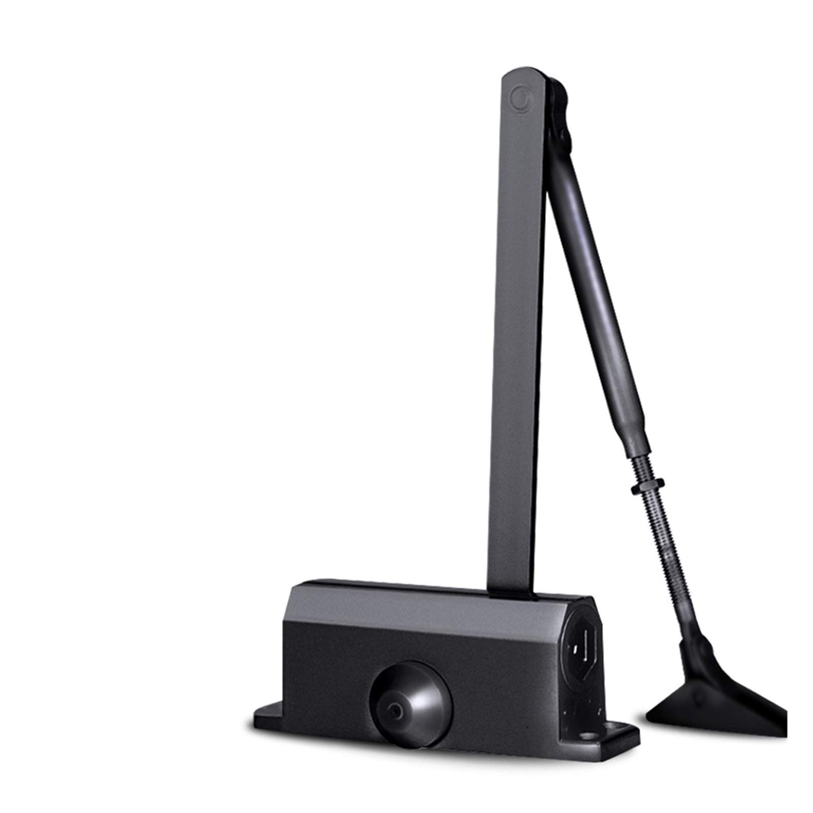 DIY Automatic Door Closer, Spring Hydraulic Buffer Adjustable Door Stopper Speed Mute Closing for 25 to 80KG Door Hardware(Black S)