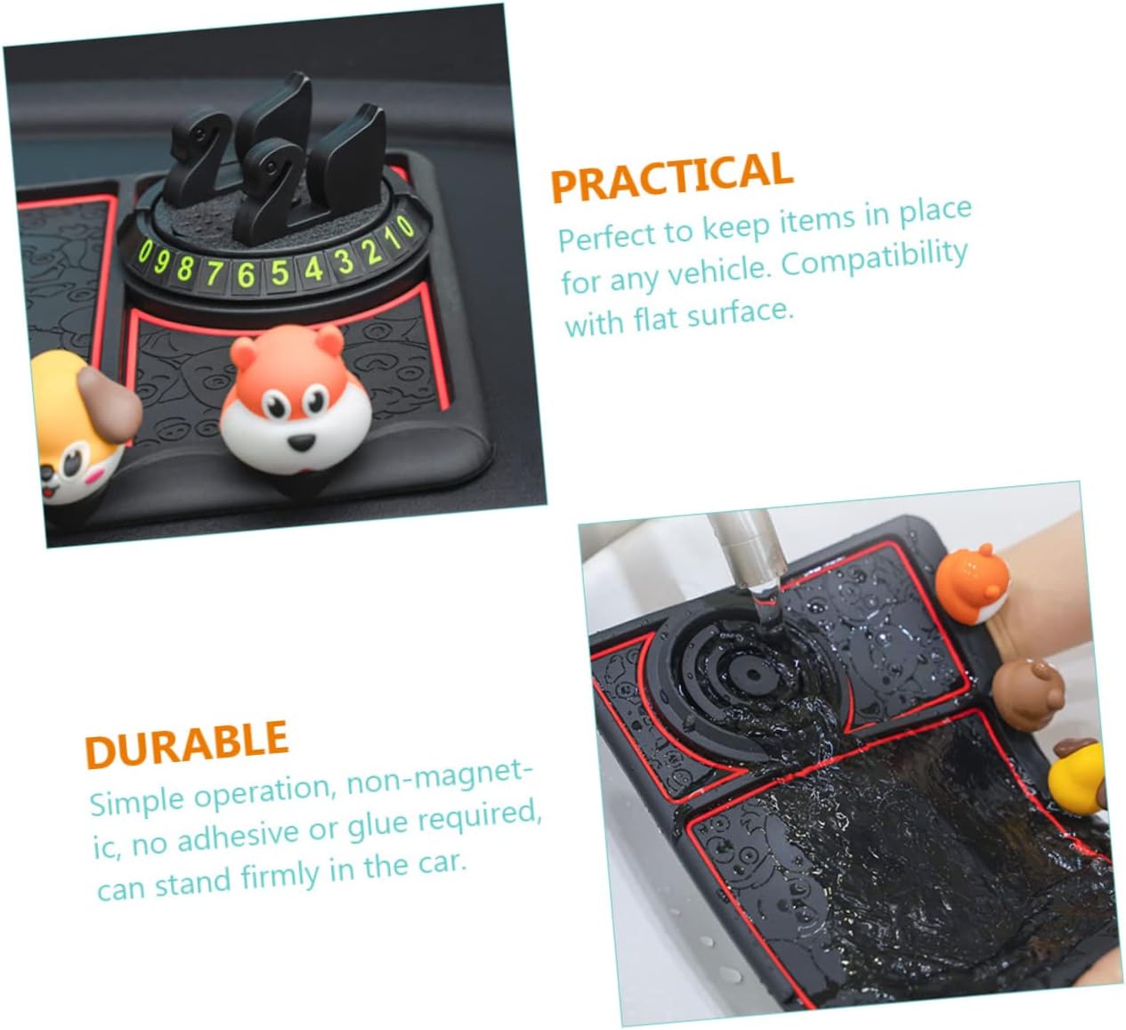 Lurrose Car Dashboard Phone Holder Pad Non-Slip Mat PVC Anti-Skid Car Accessory for Safe Driving Multiple Uses for Smartphones for Vehicle Dashboard