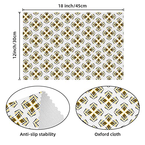 Sets de table motif paon abstrait pour repas de famille sans tache - 5