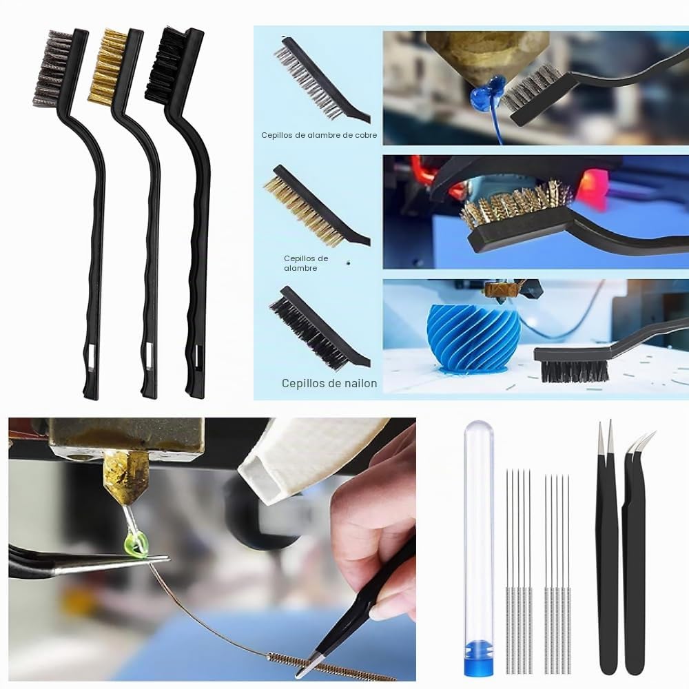 Kit de herramientas de impresión 3D multiusos para impresora 3D, kit de limpieza y eliminación de impresión 3D y máquina de yucar eléctrica, herramienta de acabado e impresión, caja de herramientas