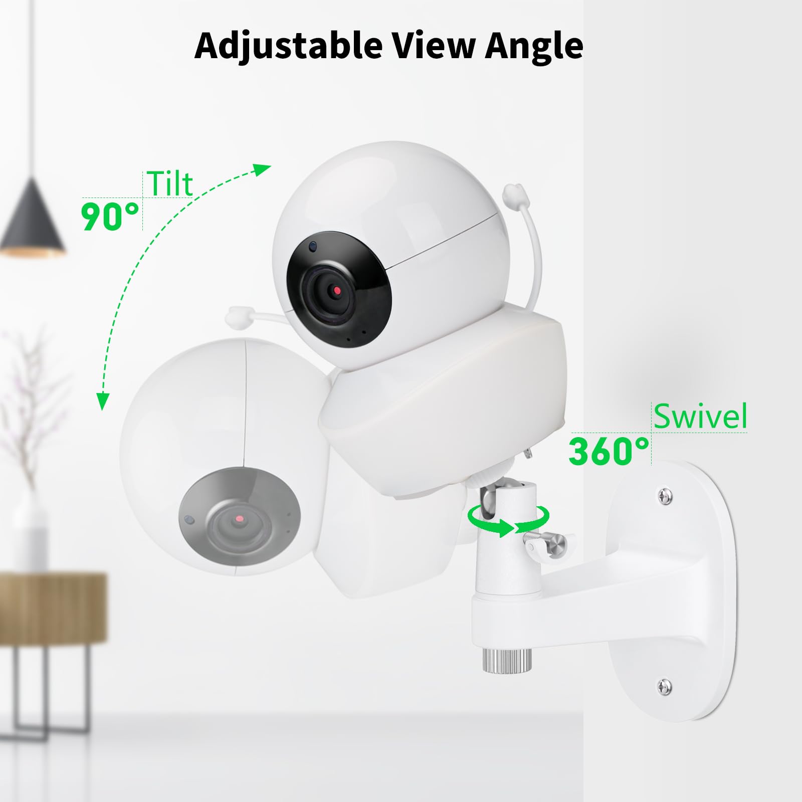 Uchwyt ścienny do kamery dla niemowląt, kompatybilny z kamerą wideo Babysense V43/HDS2/V24R, regulowany uchwyt na kamerę dla niemowląt, idealny kąt widzenia i łatwa instalacja bez wiercenia