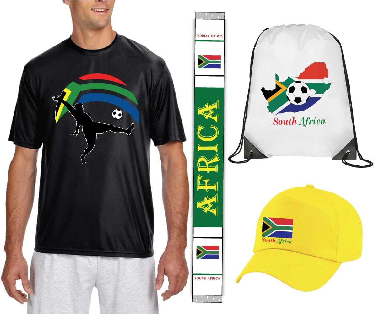 South Africa T-Shirt for Sports Fan - Dry-Fit Jerseys for Both Men and Women - Soccer Dry-Fit Tees - Combo Pack - Gift for Soccer Fans