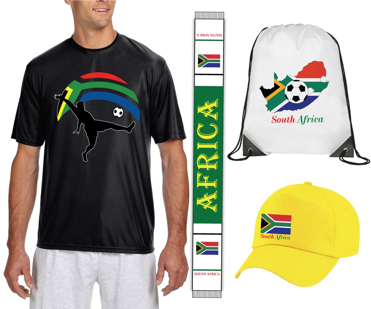 South Africa T-Shirt for Sports Fan - Dry-Fit Jerseys for Both Men and Women - Soccer Dry-Fit Tees - Combo Pack - Gift for Soccer Fans